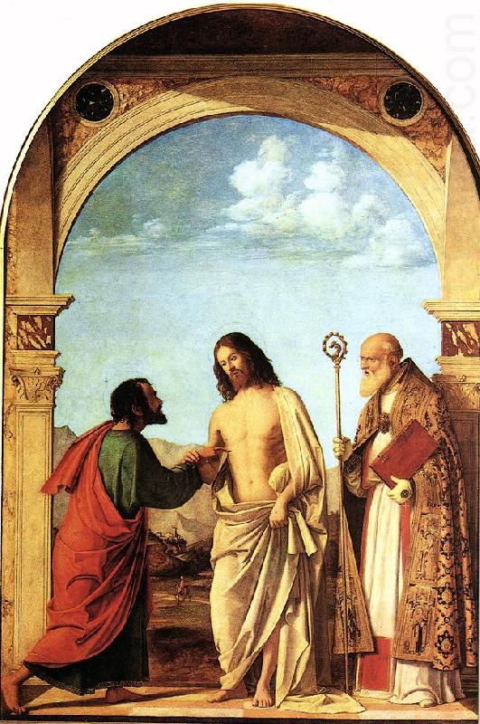 The Incredulity of St. Thomas with St. Magno Vescovo fg, CIMA da Conegliano